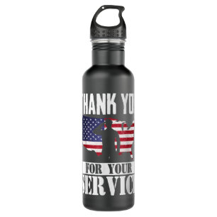Thank You For Your Service Patriotic Veterans Day  710 Ml Water Bottle