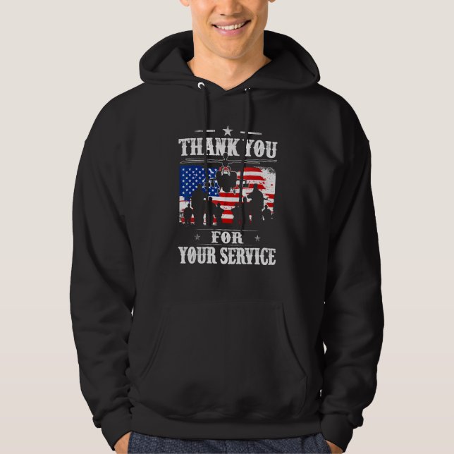 Thank You For Your Service Patriotic Veterans Day Hoodie (Front)