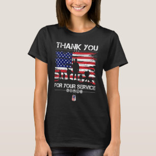 Thank You For Your Service Patriotic Veterans Day  T-Shirt