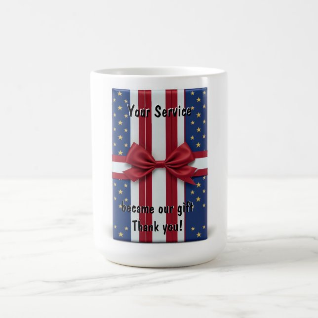 Thank you for your service Sticker Coffee Mug (Center)
