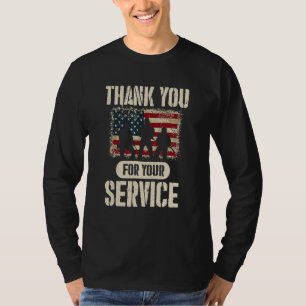 Thank You For Your Service US Flag Patriotic Veter T-Shirt