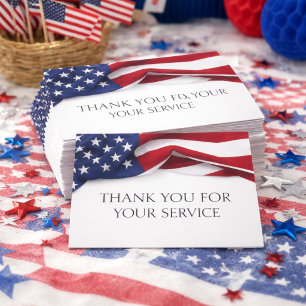 THANK YOU for your service Veteran Flag Postcard