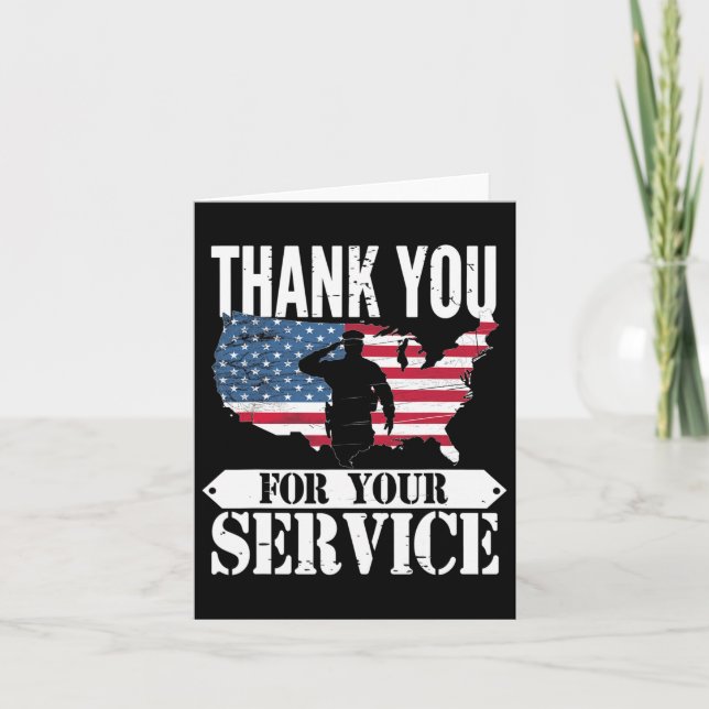 Thank You For Your Service Veteran Patriot Militar Card (Front)