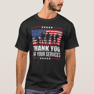 thank you for your services patriotic veterans da T-Shirt