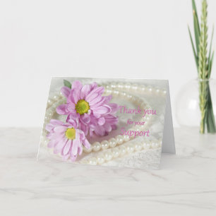 Thank You for your support card with daisies