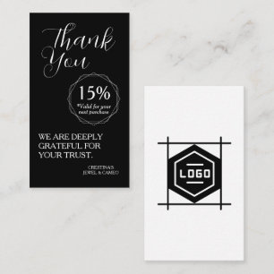 Thank You for Your Support Discount Voucher Business Card