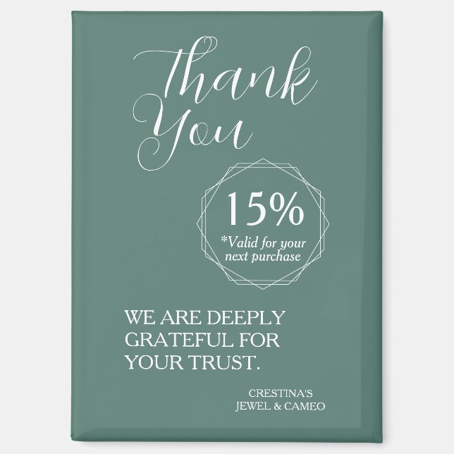 Thank You for Your Support | Discount Voucher Magnet (Front)