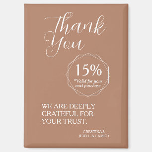 Thank You for Your Support Discount Voucher Magnet