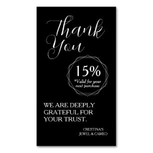 Thank You for Your Support Discount Voucher Magnetic Business Card