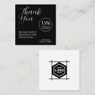 Thank You for Your Support Discount Voucher Square Business Card