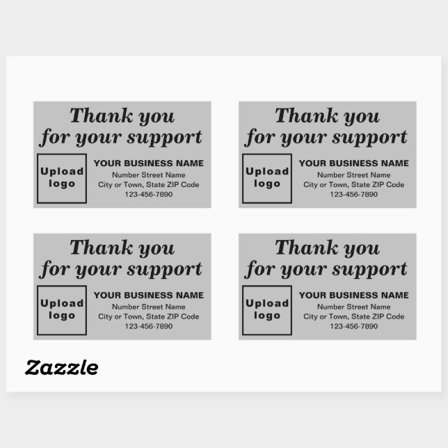 Thank You For Your Support on Grey Rectangular Sticker (Sheet)