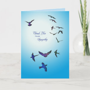 Thank you for your sympathy birds in flight card