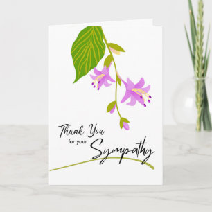 Thank You for Your Sympathy Hosta Blooms and Leaf Card