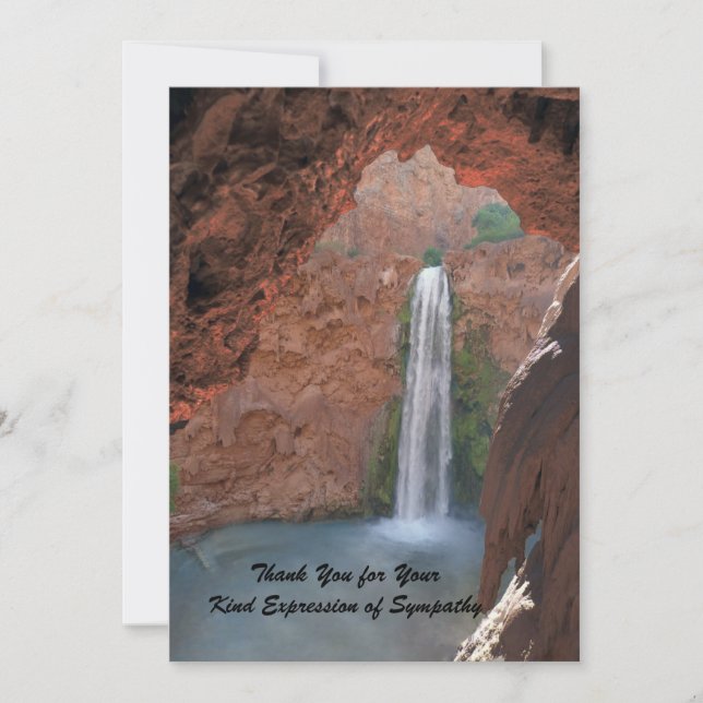 Thank You for Your Sympathy, Waterfall Note Card (Front)