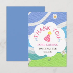 Thank you fore coming to my par-tee kids party card