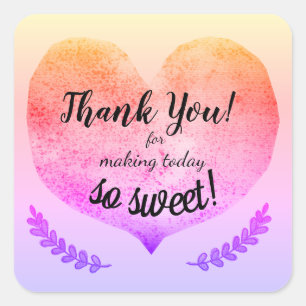 Thank You forMaking Today so Sweet Big Gradation H Square Sticker