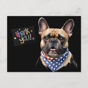 Thank you Französische Bulldogge Halstuch Amerika Postcard