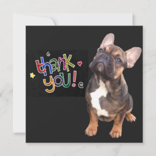 Thank you  Französische Bulldogge Postkarte Invitation
