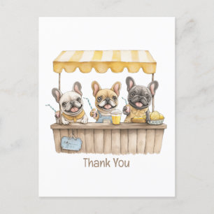 Thank You French Bulldogs Lemonade Stand Postcard