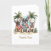 Thank You French Bulldogs Wearing Hawaiian Shirts