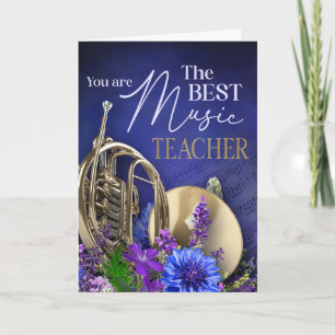 Thank You French Horn Instrument Music Teacher Card
