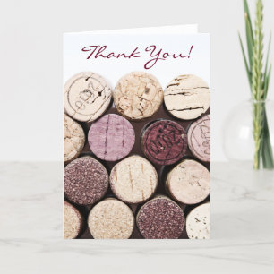 Thank you french wine bottle corks card