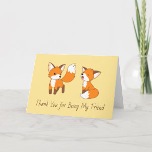 Thank You Friend - Little Foxes Card