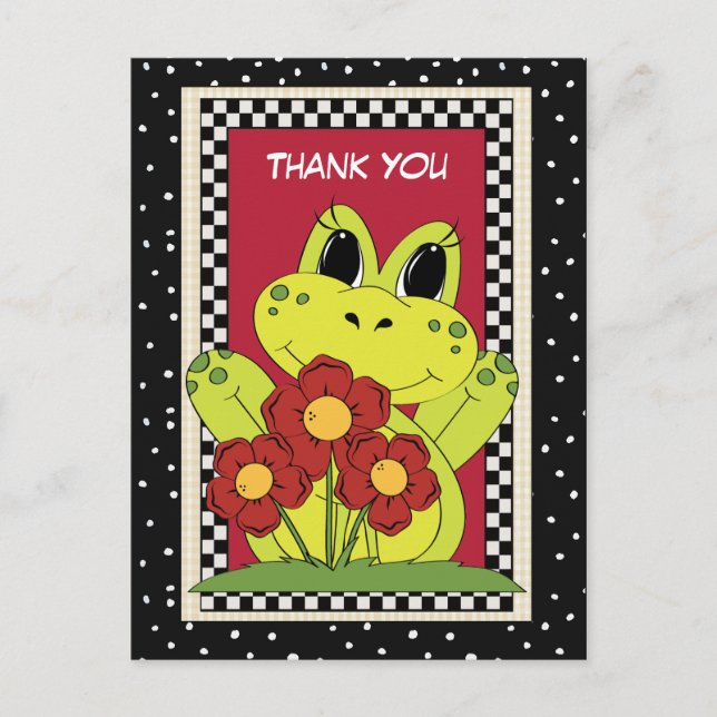 Thank You Frog Animal postcard (Front)