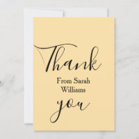 Thank you from add name yellow Pastel boho wedding