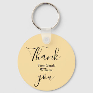 Thank you from add name yellow Pastel boho wedding Key Ring