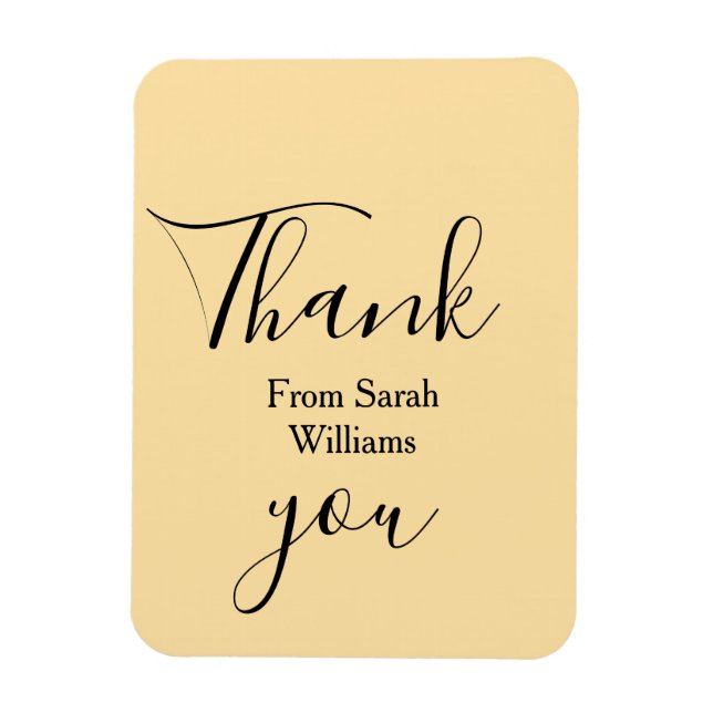 Thank you from add name yellow Pastel boho wedding Magnet (Vertical)