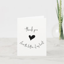 Thank You From Bottom of my Heart Minimalist Card