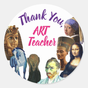 Thank You from the Art Teacher Classic Round Sticker