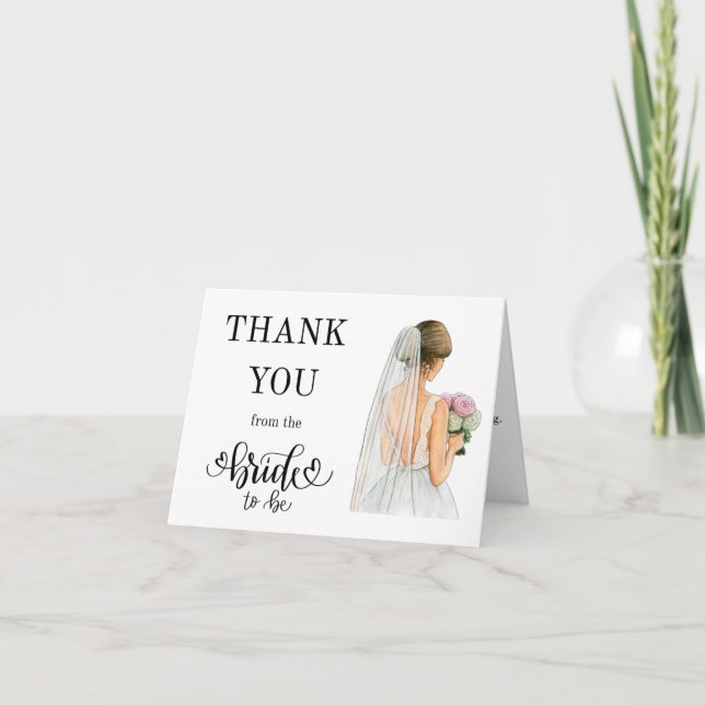 Thank you from the Bride to Be Note Card (Front)