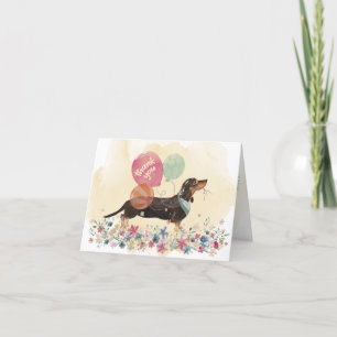 Thank You from You & Dachshund dog and balloons Card