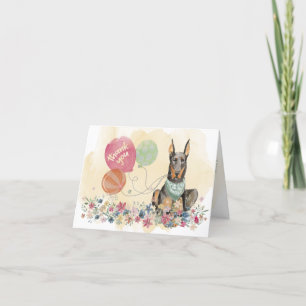 Thank You from You & Doberdog and balloons Card