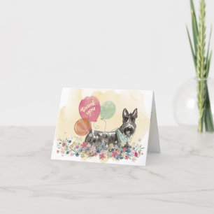 Thank You from You & Scottish Terrier Dog balloons Card