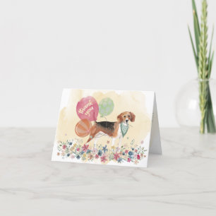 Thank You from You & Your Beagle Dog and Balloons Card