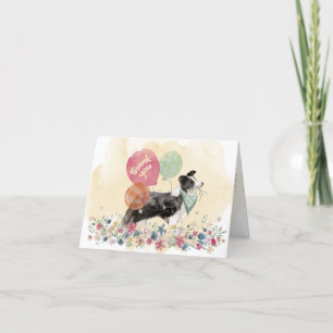 Thank You from You & Your Border Collie & Balloons Card