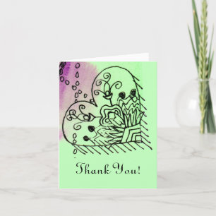 Thank You Front Line Workers Green Purple Heart Card