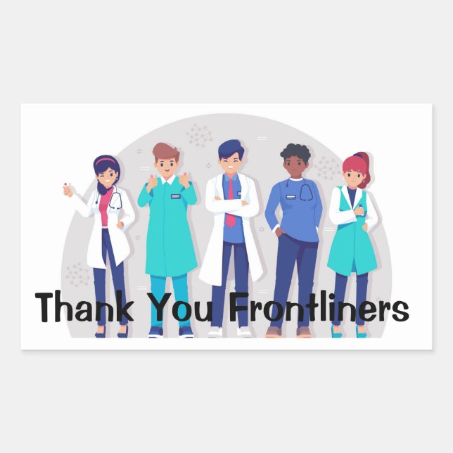 Thank You Frontliners Rectangular Sticker (Front)