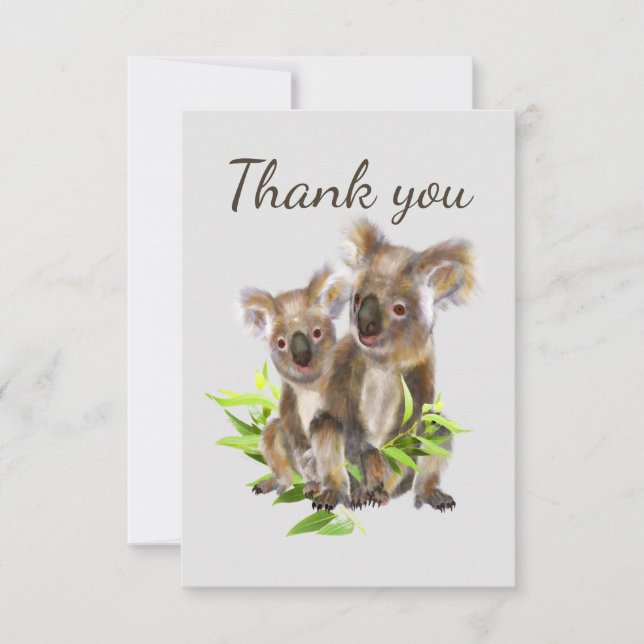 Thank You Fun Curious Koala Bear Glasses Animal (Front)