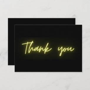 Thank You Fun Modern Black Yellow Neon Script