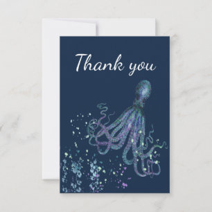 Thank You Fun Underwater Octopus Ocean Sea Card