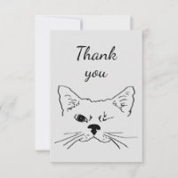 Thank You Fun Winking Cat Kitten Animal Humour
