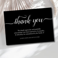 Thank You Funeral Bereavement Black