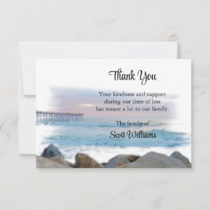 Thank You Funeral Cards, The Pier, Bereavement Card