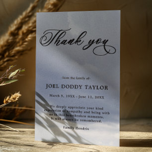 Thank You Funeral Cloudy Sympathy Grief Card