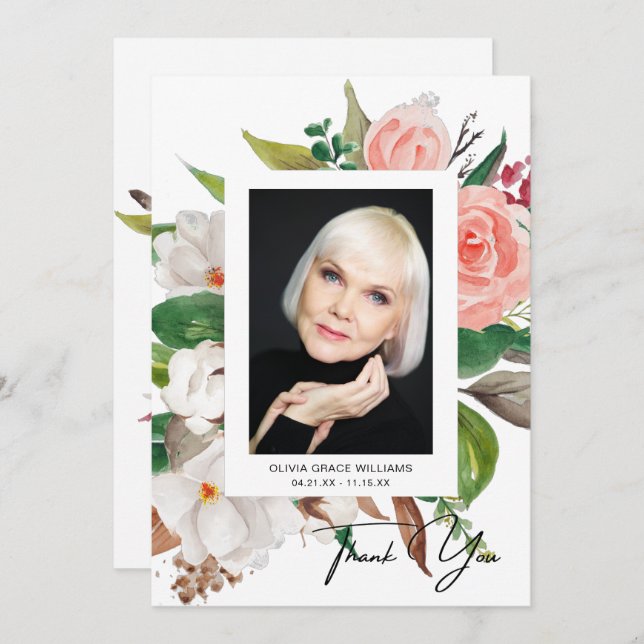 Thank You Funeral Photo Sympathy Bereavement (Front/Back)