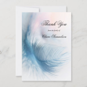 Thank You Funeral Sympathy Feather Air PHOTO Card